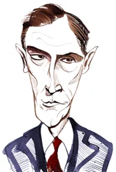 Rob Brydon, attore comico gallese, presentatore, conduttore televisivo e imitatore; caricatura